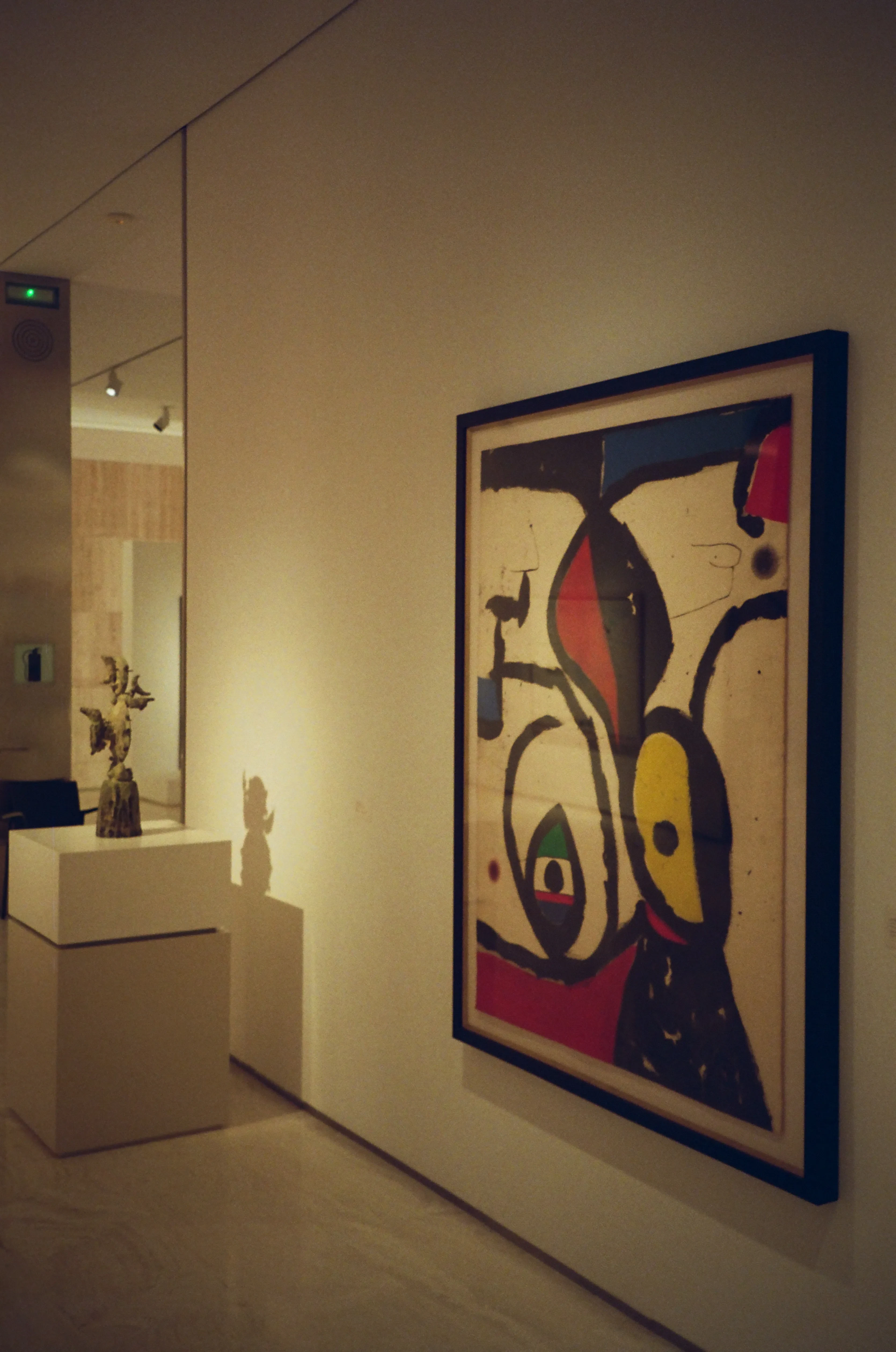 Modern gallery interior with abstract artwork