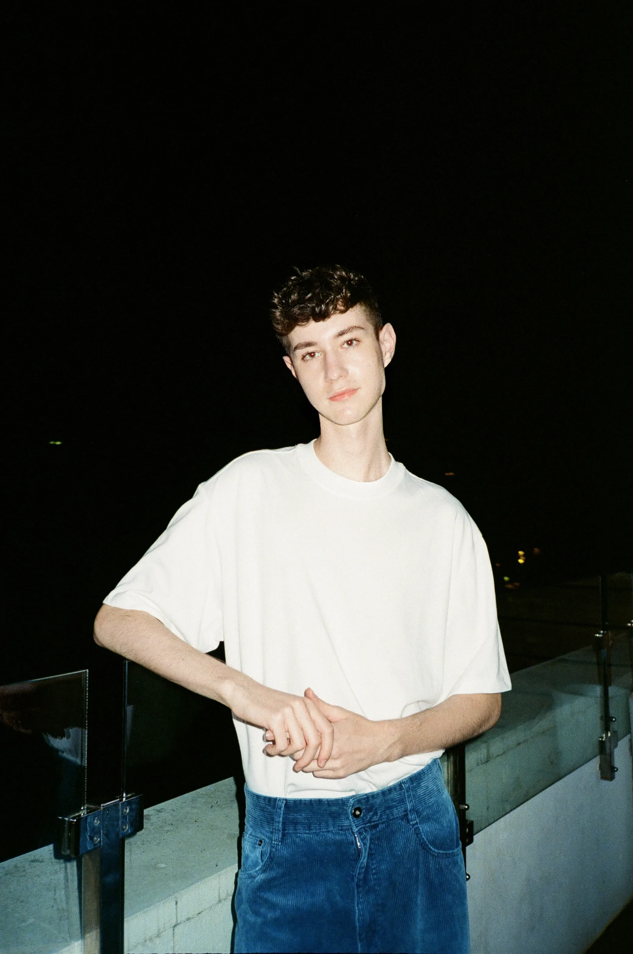 Flash portrait against a night sky — final edit